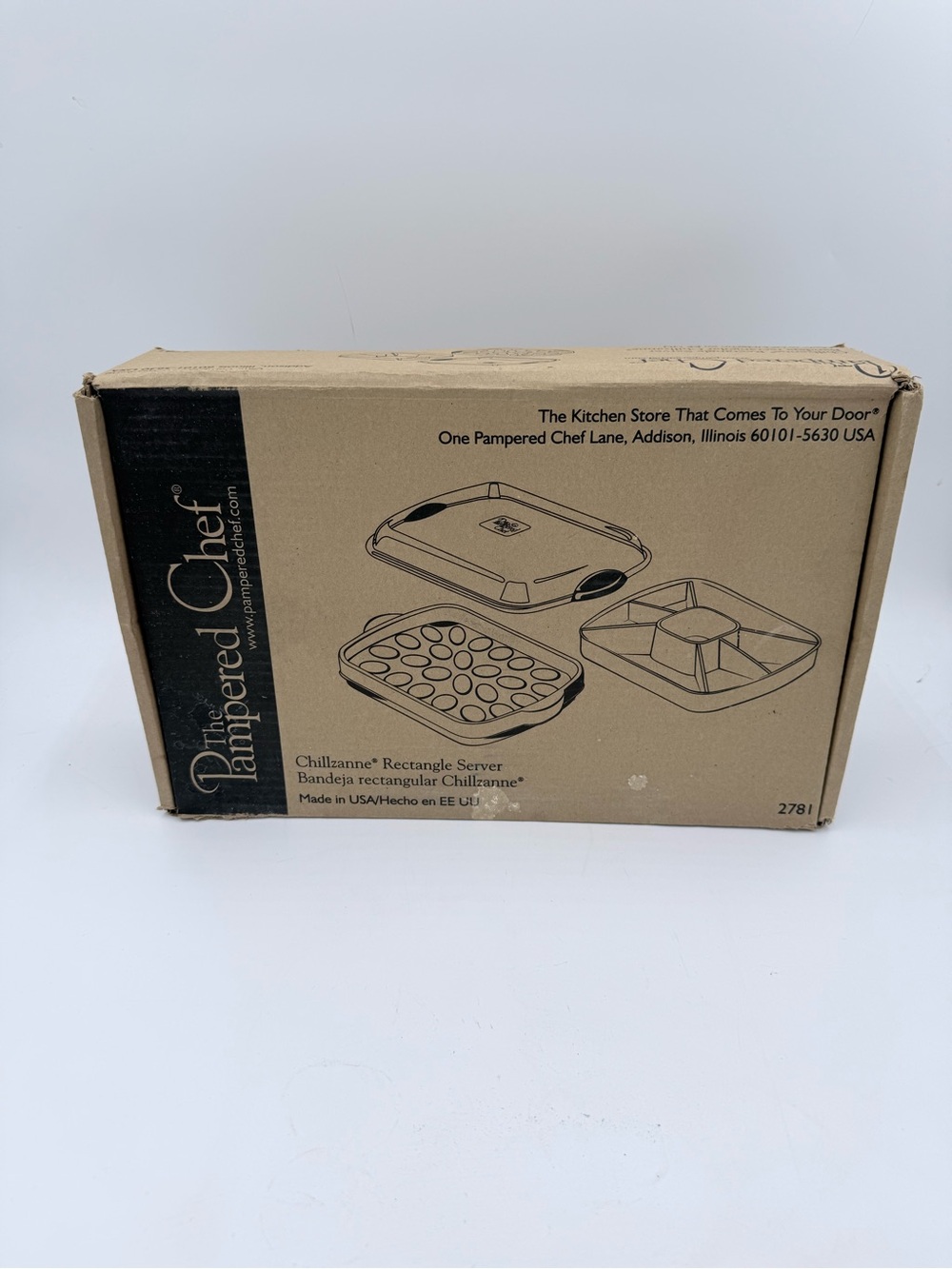 Pampered Chef Chillzanne Rectangle Server Deviled Eggs Veggie Dip Tray 2781